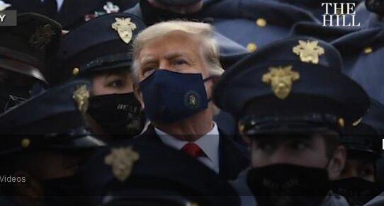 حضور ترامپ با ماسک در یک مسابقه ورزشی