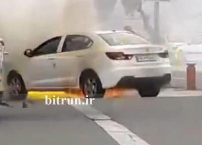 اختصاصی خبرنگاران: خودرو سایپا شاهین آتش گرفت